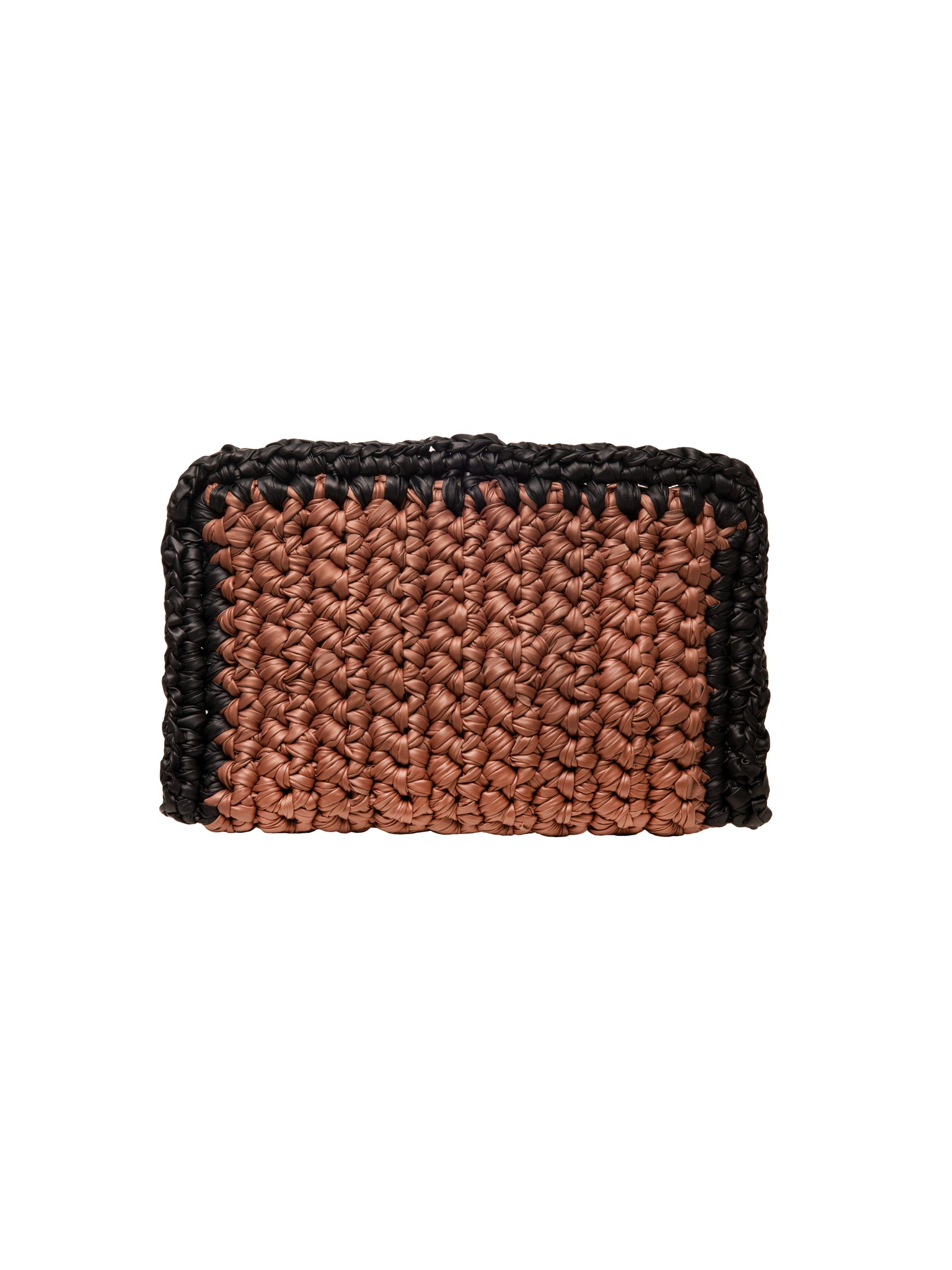 Brown and Black Ruffle Clutch