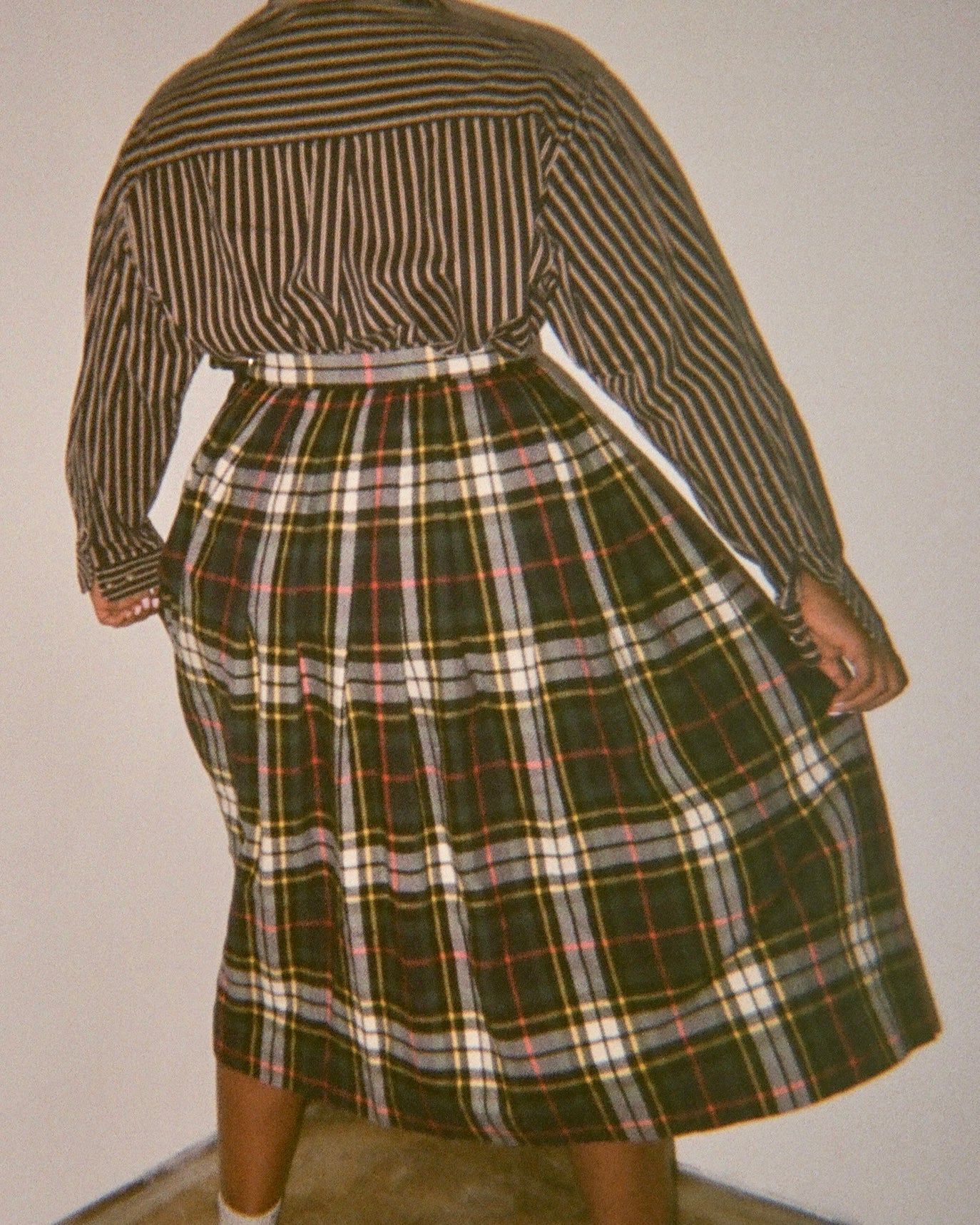Vinatge Wool Plaid Skirt
