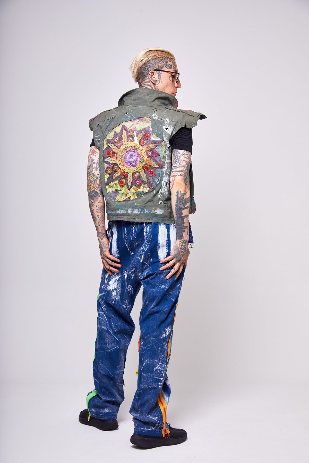 Reworked Blue Utility Pants