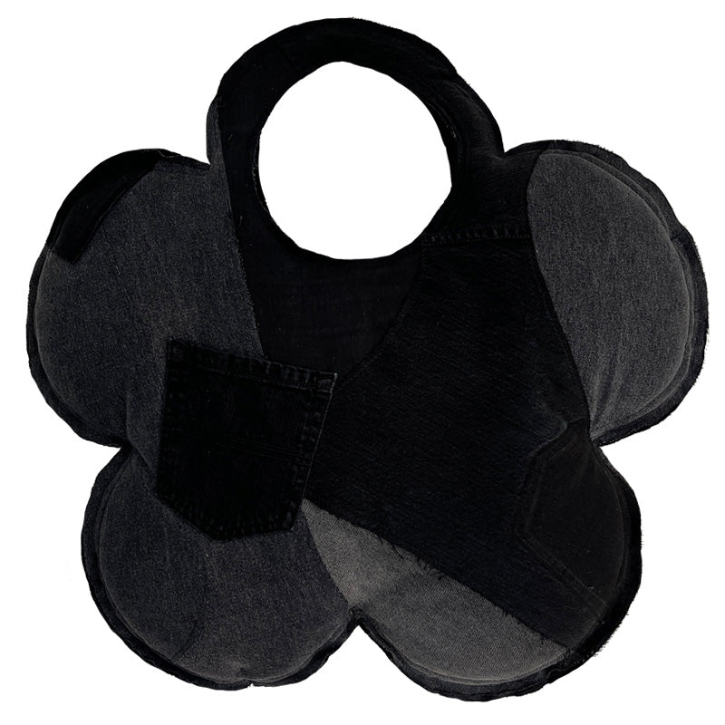 Flower Puff Bag Large in Black