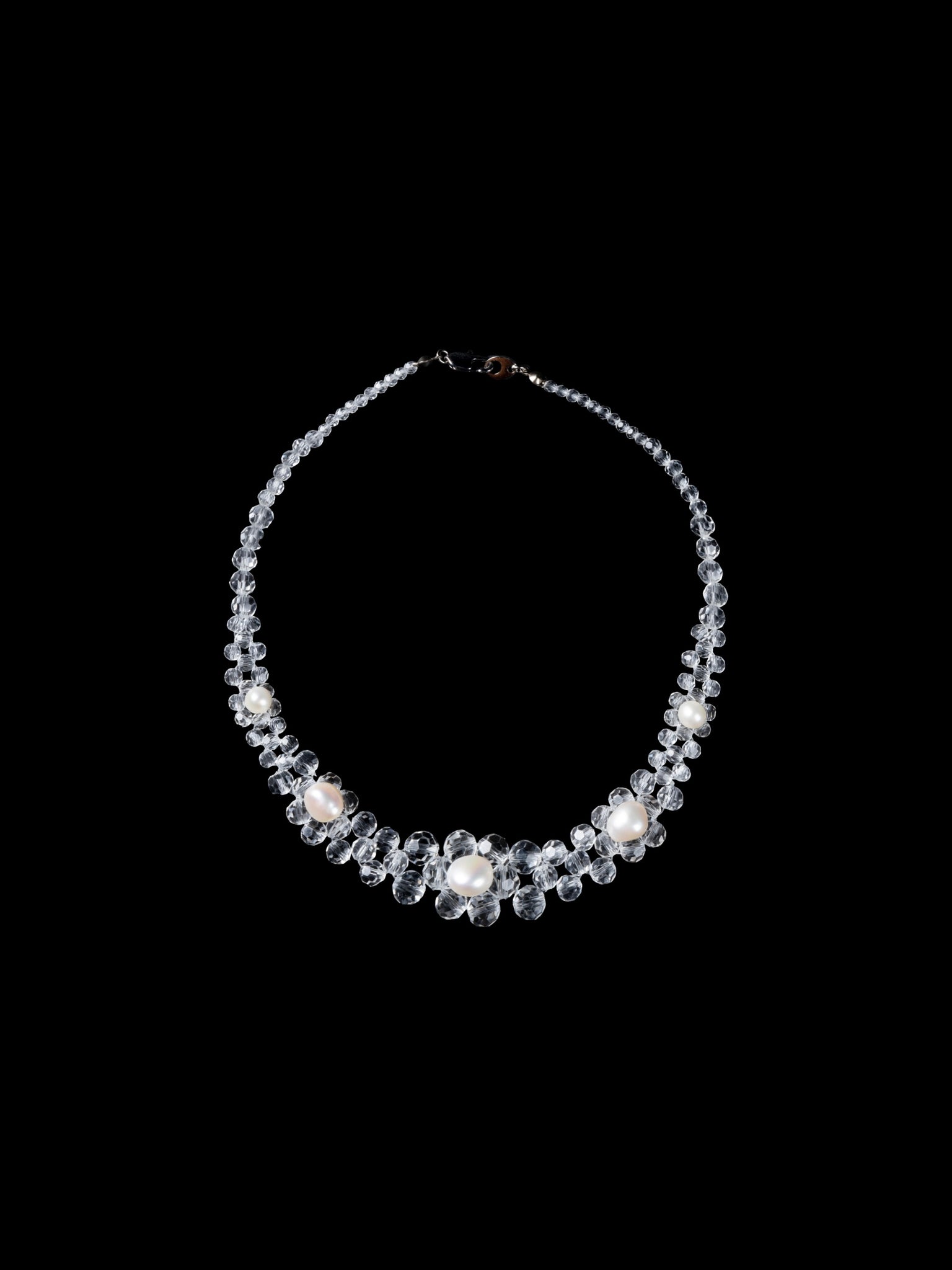 Crystal Beaded Baroque Pearl Necklace