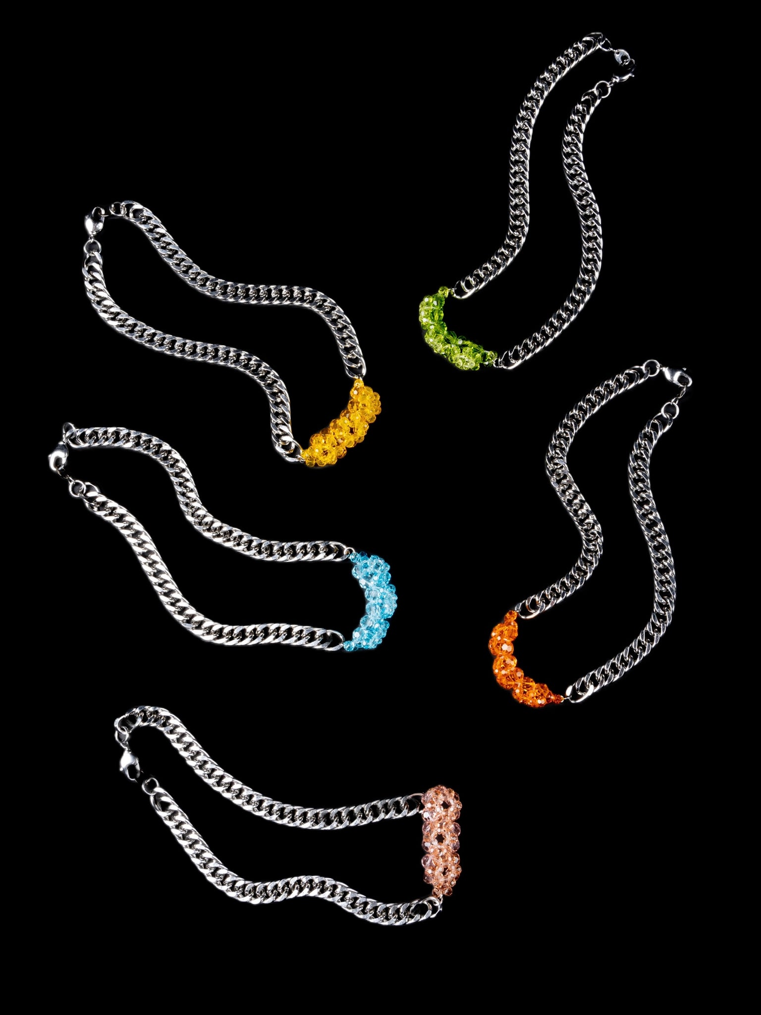 Crystal Candy Beaded Chain Necklace