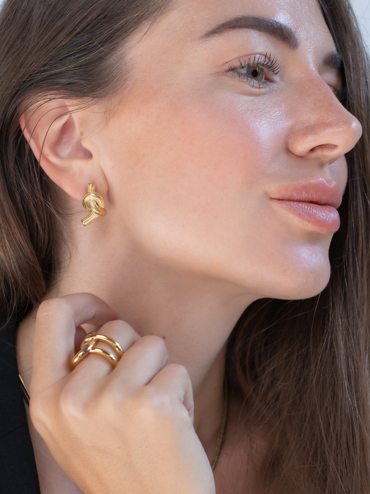 Love Knot Gold Earrings