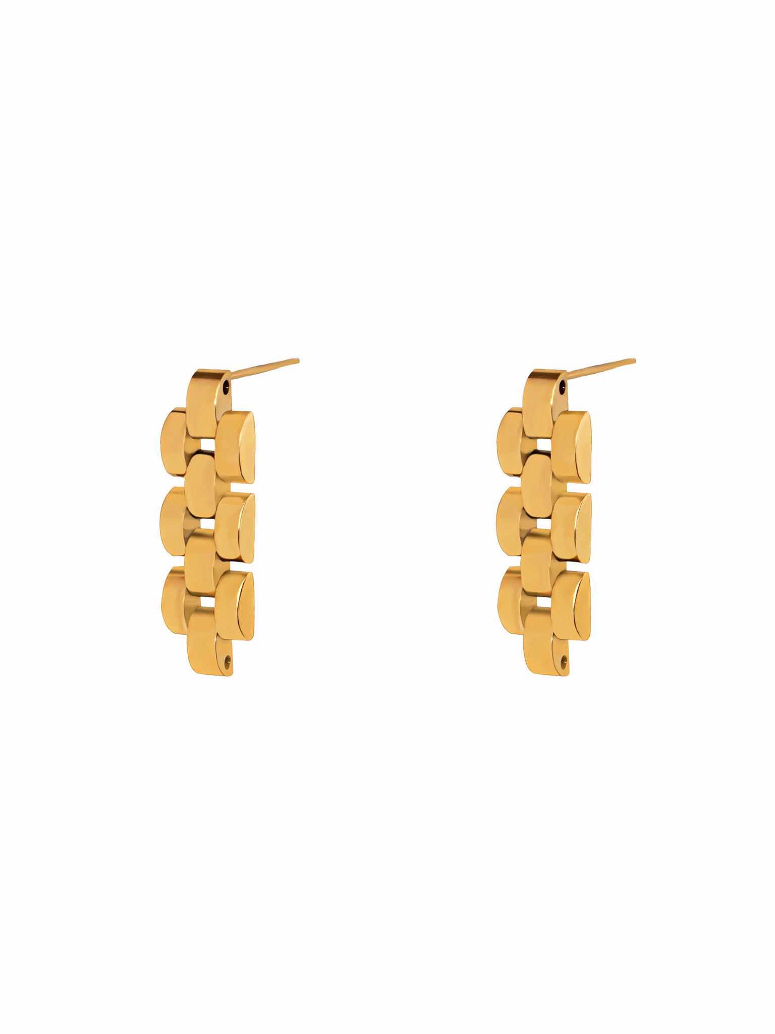 Manhattan Chain Gold Earrings
