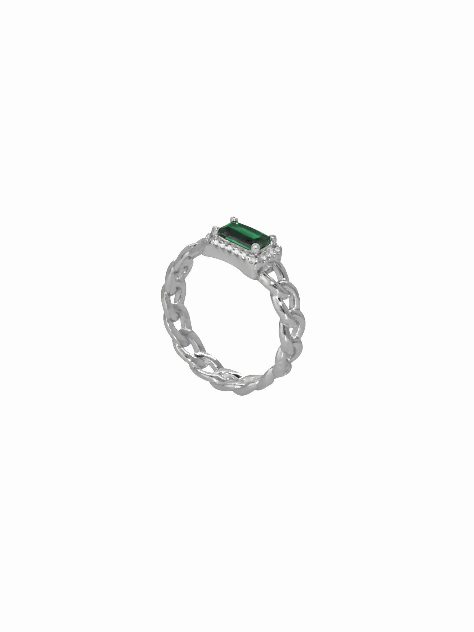 Emerald Gemstone Ring (Silver)
